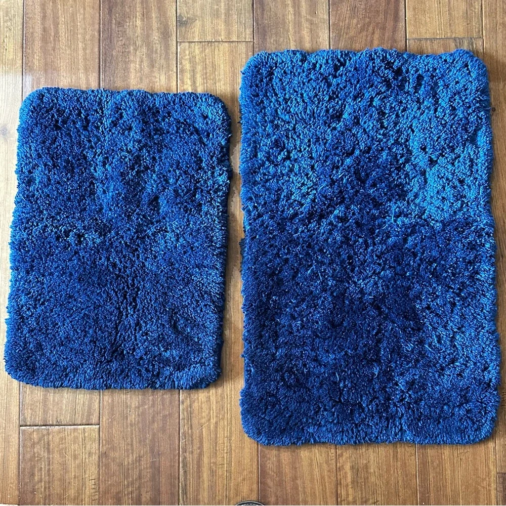 Two Luxury Microfiber Bath Mats